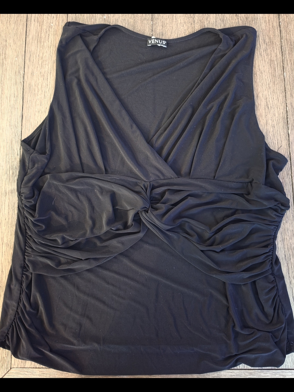Women's VENUS Black Twist-Knot Sleeveless Tank Size 2XL